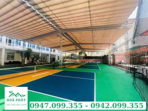 Kết cấu mái bạt xếp che sân pickleball