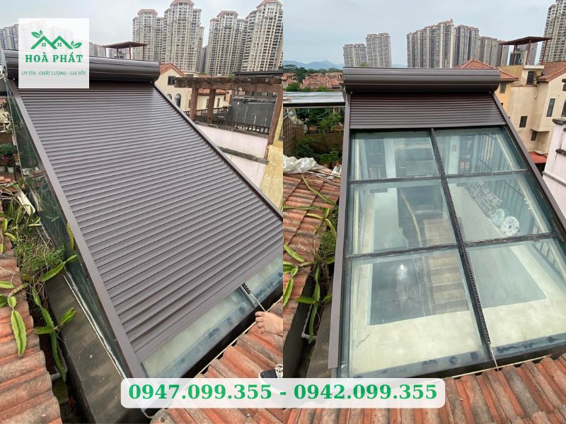 Mái nhôm cuốn chống nóng cho mái kính