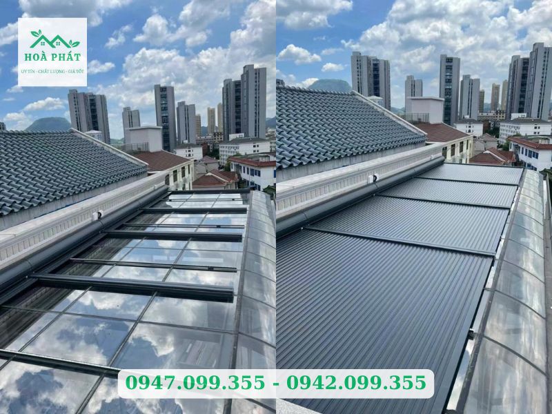 Công trình mái nhôm cuốn tại Hoàng Mai