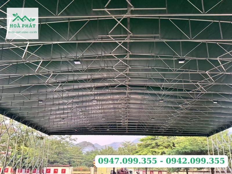 Mái vòm bạt xếp dùng motor tự động