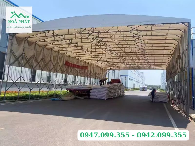 mái vòm di động khu bốc xếp hàng