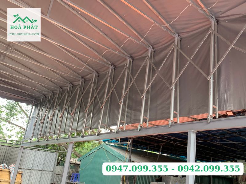 Hệ trượt và bánh xe kéo đẩy mái vòm bạt xếp